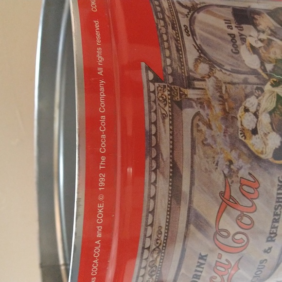 Vintage 1992 Coca-Cola Tin Can Storage Container - Picture 3 of 5